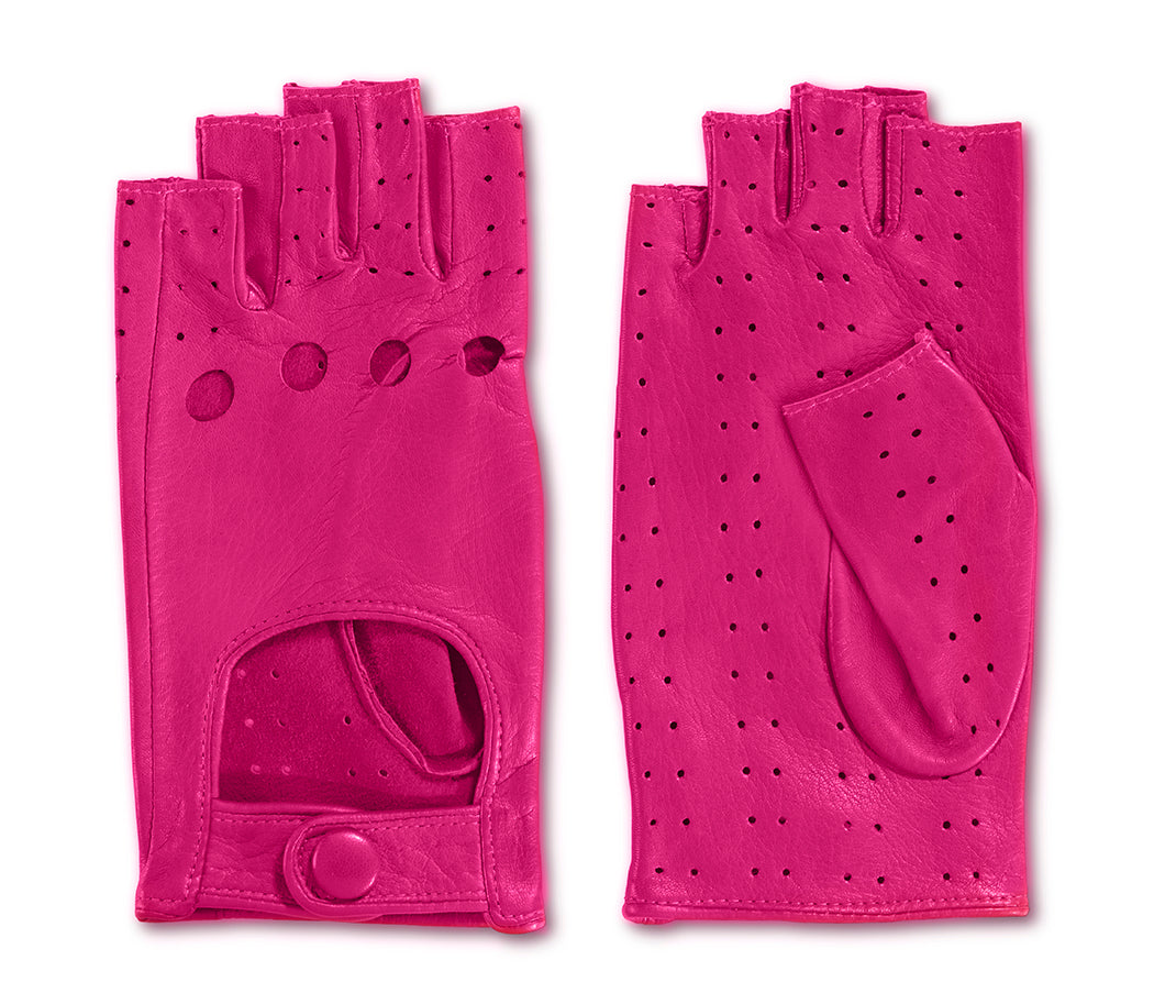 Fuchsia Cropped Driving Glove