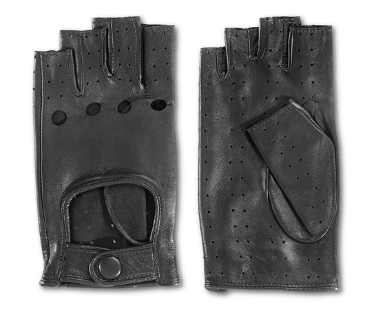 Black Cropped Driving Glove