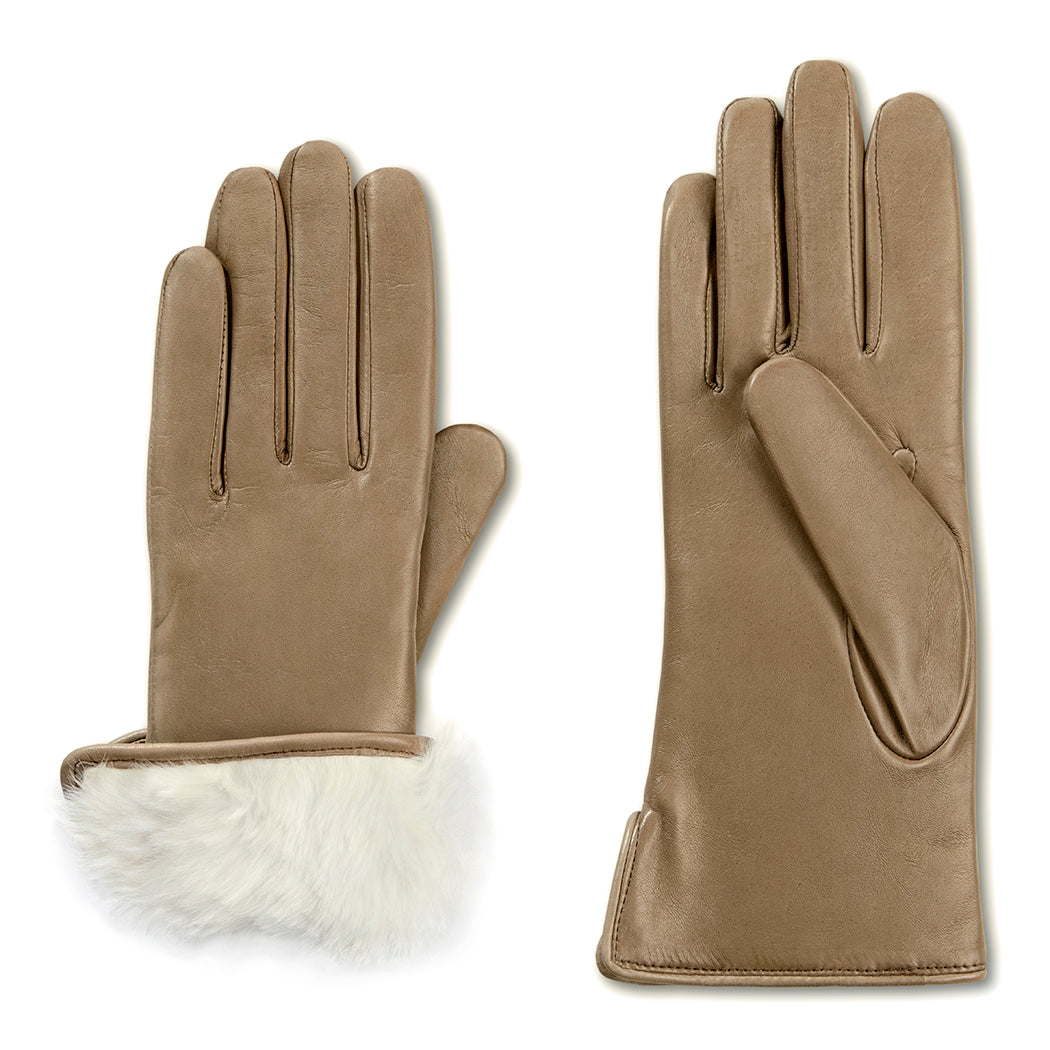 Beige Sand Rabbit Lined Glove