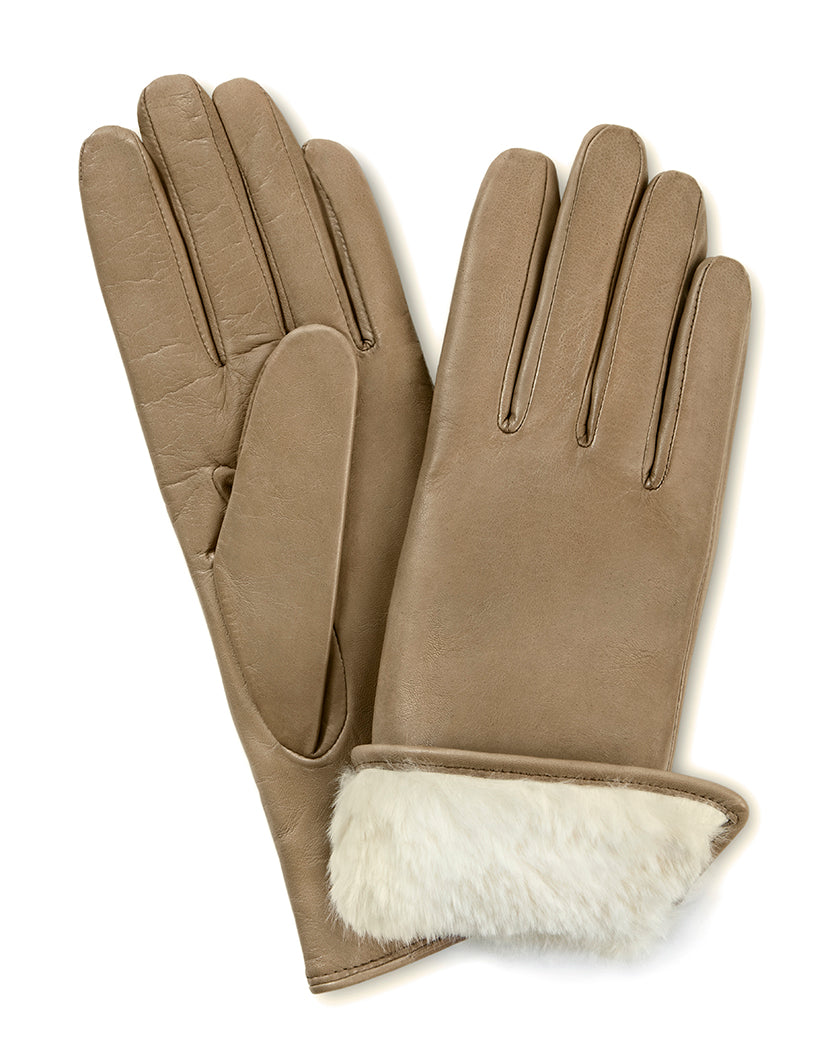 Beige Sand Rabbit Lined Glove