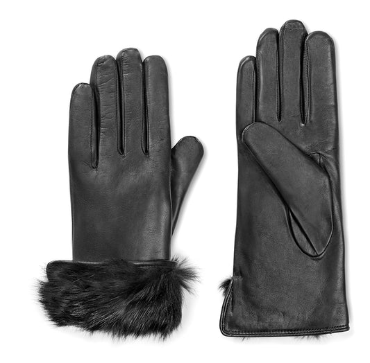 Black Rabbit Lined Glove