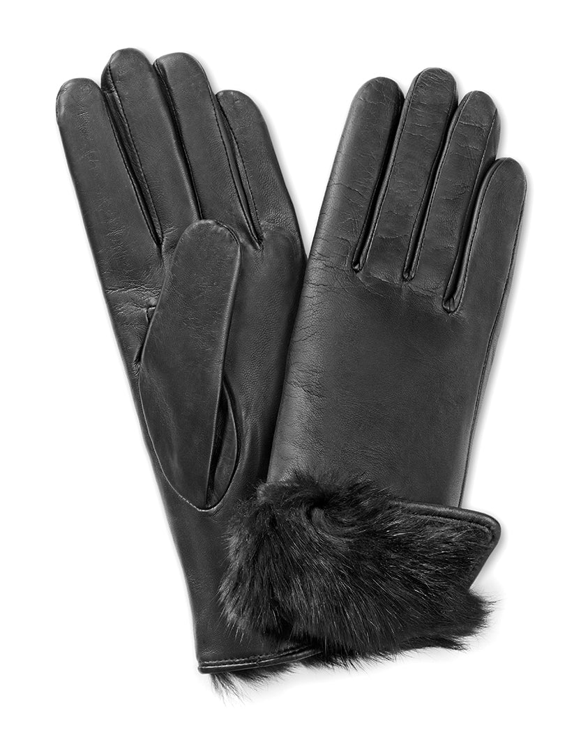 Black Rabbit Lined Glove