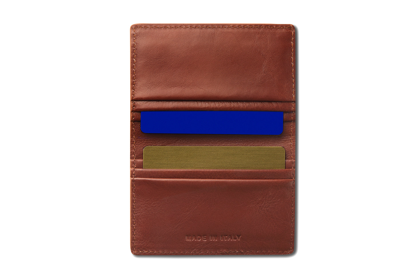 Cognac Double Card Holder